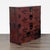 This unique dresser features a classic Japanese Nihonmatsu/Tansu style with natural wood and striking black iron hardware....