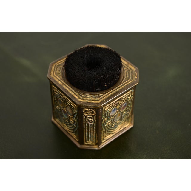 Tiffany Studios Tiffany Studios New York Bronze Doré and Abalone Pen Brush For Sale - Image 4 of 11