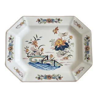 Vintage Wedgwood Lotus Georgetown Serving Platter - England Floral Octagonal China For Sale
