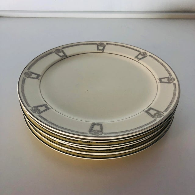 Art Deco Vintage Art Deco Style Taylor Smith China Dessert Plates S/6 For Sale - Image 3 of 7