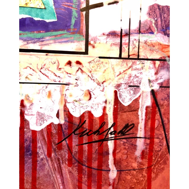 Titled: Chants. Hand signed and dated. Sonja Kuhfahl (1928-) is a German born woman artist. She began her art career...