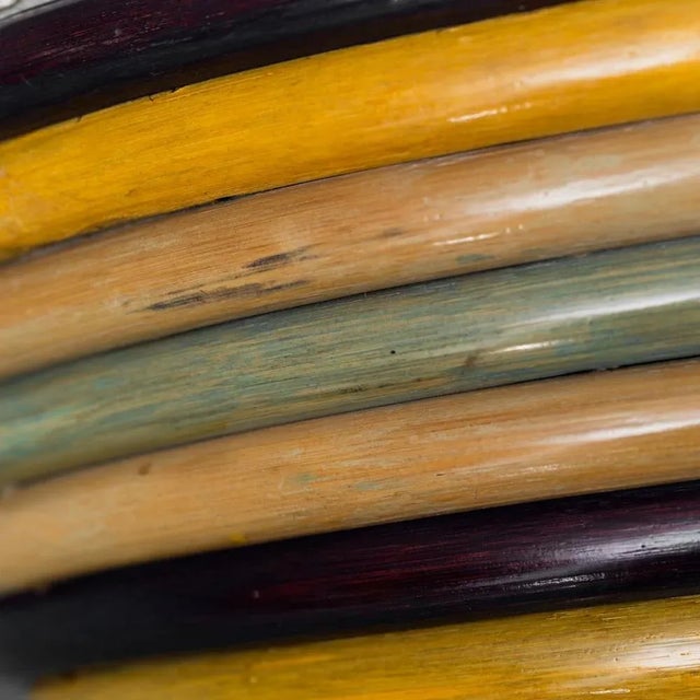 Vintage Wood & Rattan Garden Armchair, 1960s For Sale - Image 9 of 11