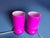Modern Pink Fuchsia Glass Table Lamps from Ikea, 2000s, Set of 2 For Sale - Image 3 of 8