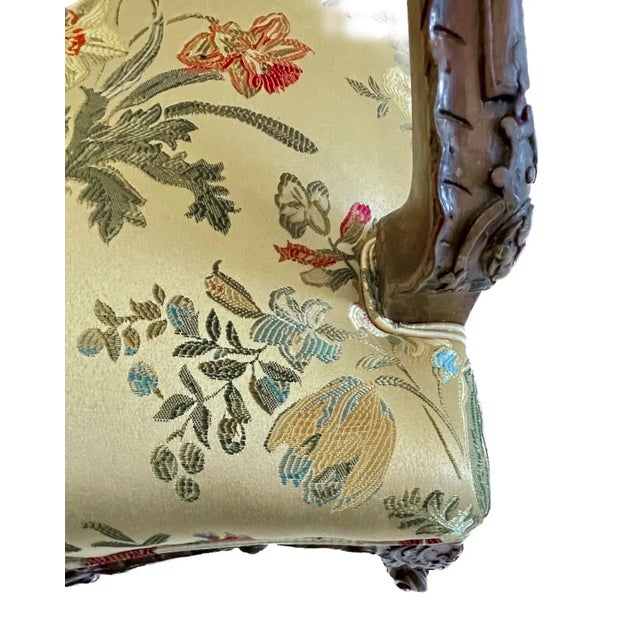 Pair of 18th C French Floral Fauteuils For Sale - Image 12 of 12