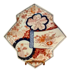 Antique Japanese Imari Unusual Shaped Plate, 1900