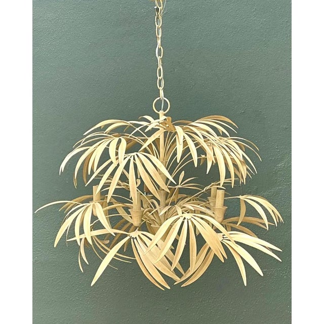 Vintage Currey and Company “Calliope” Palm Frond Chandelier For Sale - Image 10 of 12