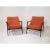 Mid-Century Modern Mid-Century Modern Orange Chenille Lounge Chairs - a Pair For Sale - Image 3 of 6