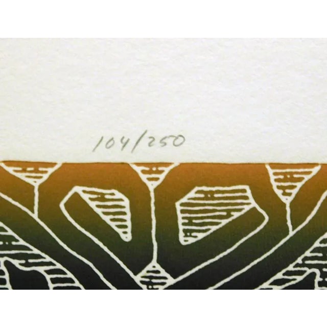 Tribal 1980s Jules Roch "Pomegranate" Hand Signed Art Intaglio on Paper For Sale - Image 3 of 6