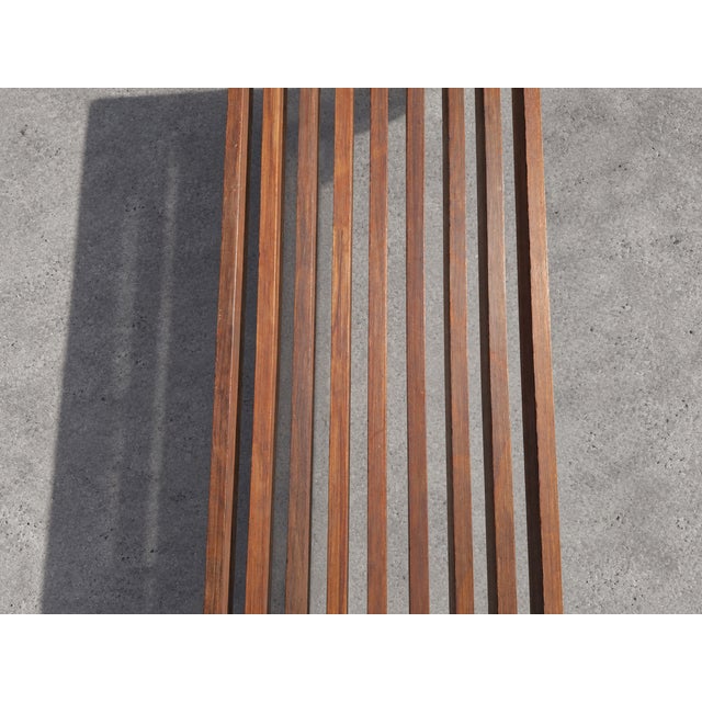 Mid-Century Italian Teak Slatted Bench, 1960s For Sale - Image 6 of 9