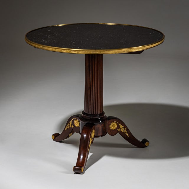 Restauration Guéridon with Black Stone Top, France, 1830 For Sale - Image 3 of 8