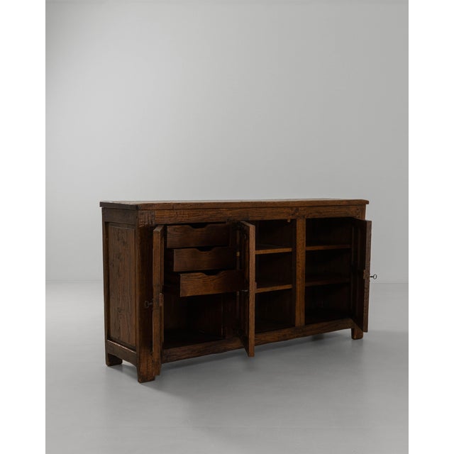 1970s French Baroque Oak Buffet With Iron Hardware For Sale - Image 11 of 18