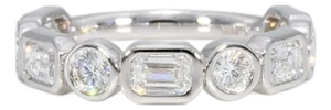 1.4Ct Lab Grown Diamond Band With 9 Lab Diamonds in Solid 14k Gold, Size 6.75