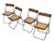 Set of 4 folding chairs that are the perfect mix of industrial and garden party! An interesting contrast between cane and...