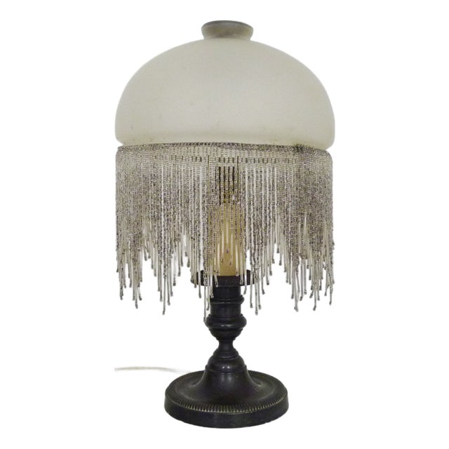 Table Lamp with Silver Metal Base, 1950s For Sale