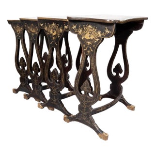 Nest of Four Chinese Export Lacquer Nesting Tables For Sale