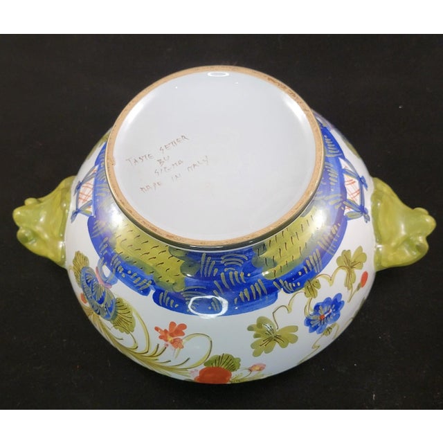 Vintage Taste Setter by Sigma Faenza Garofano Soup Tureen - Hand-Painted Italian Majolica For Sale - Image 4 of 6