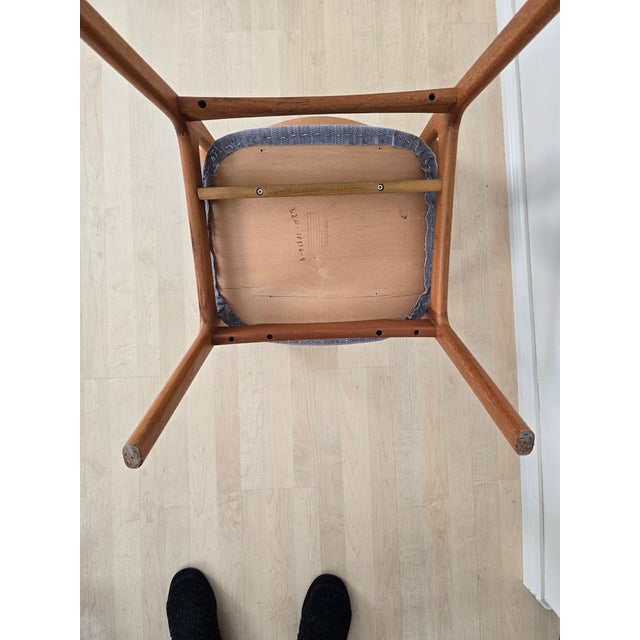 1960s Vintage Danish Modern Teak Armchair – Erik Buch Style – Made in Denmark – Newly Upholstered For Sale - Image 5 of 6