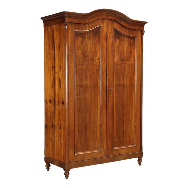 Piedmont Walnut Wardrobe, Italy, 19th Century For Sale