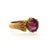 1960s Vintage Oval Rodolite Garnet Victorian Revival in 18k Yellow Gold Solitaire Ring, Size 10.5 For Sale - Image 5 of 17