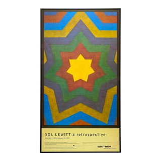 Sol LeWitt Vintage Modernist Lithograph Print Framed Retrospective Exhibition Poster " Seven-Pointed Star " 1996 For Sale