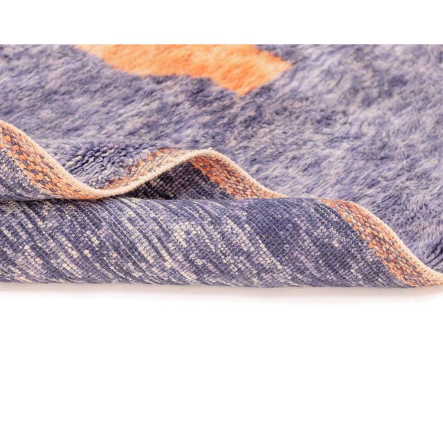 Violet Oversize Hand-Knotted Moroccan Wool Rug | 11'5" X 8'6" | One of a Kind For Sale - Image 8 of 9