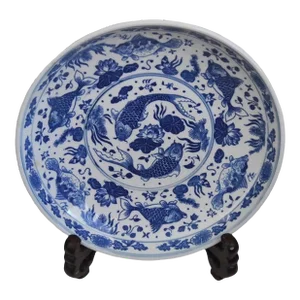 Blue and White Chinese Export Japanese-Market Platter Six Character Reign Mark Zhuanshu Script