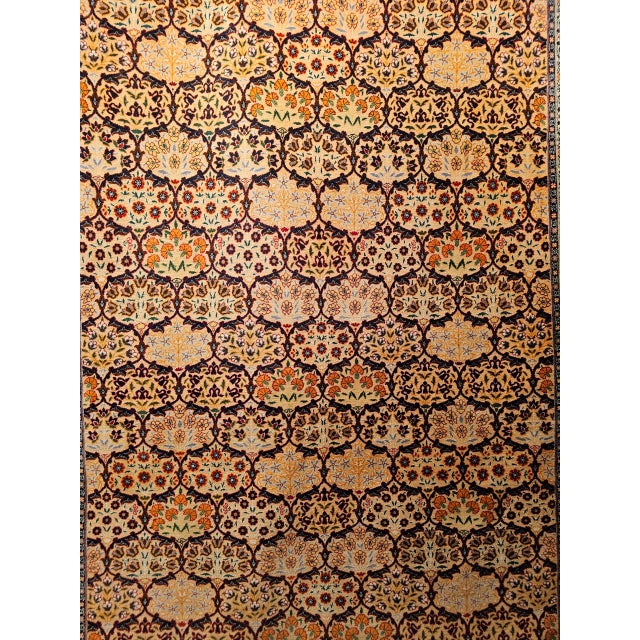 Vintage Turkish Hereke Rug, Hand-Woven Wool, Allover Geometric Design, 7' x 10' For Sale - Image 11 of 18