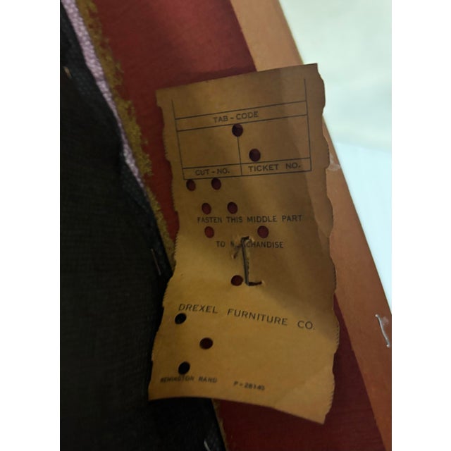 Mid Twentieth Century Dorothy Draper Style Hollywood Regency Gold Barrel Back Accent Chair by Drexel For Sale - Image 10 of 10