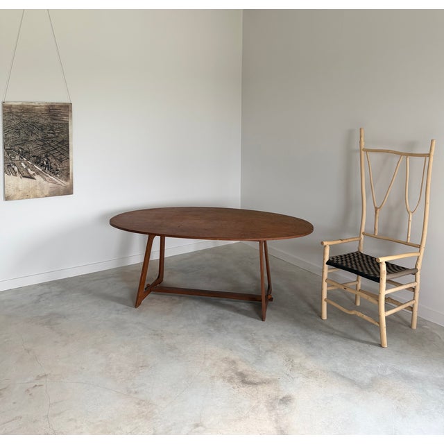 Wood Tall Artist-Made Studio Craft Twig Chair + Woven Checkerboard Seat + Sheepskin For Sale - Image 7 of 17