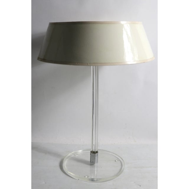 Metal Lucite and Chrome Table Lamp Att. To Dorothy Thorpe For Sale - Image 7 of 11
