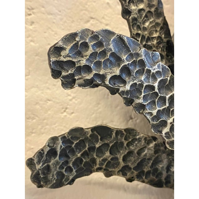 Brutalist Wall Light in Glass and Wrought Iron, 1960s For Sale - Image 5 of 13