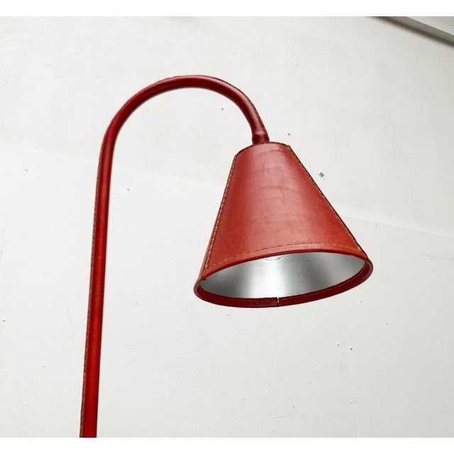 Mid-Century Leather Floor Lamp by Jacques Adnet for Valenti, Spain, 1960s For Sale - Image 15 of 18