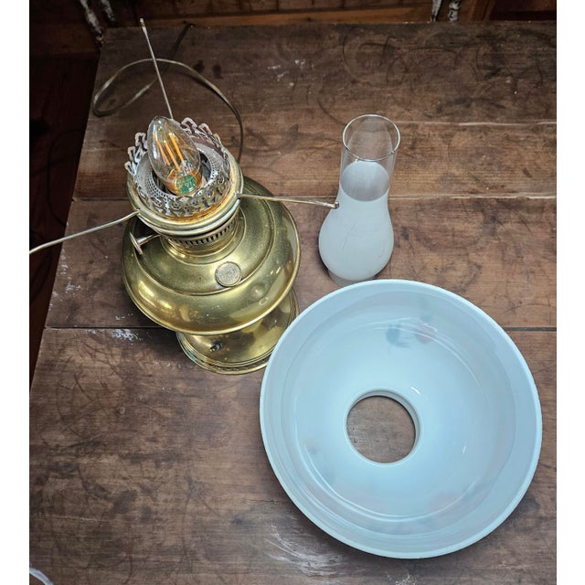 Late 19th Century Bradley and Hubbard Lamp With Original Hand Painted Shade For Sale - Image 13 of 17