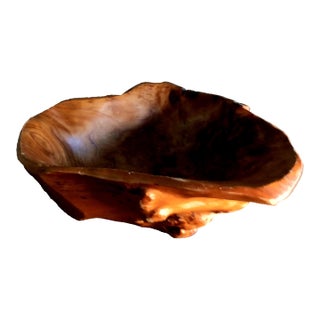 1970s Sculptural Burl Wood Bowl – Organic Modern Live Edge Centerpiece For Sale