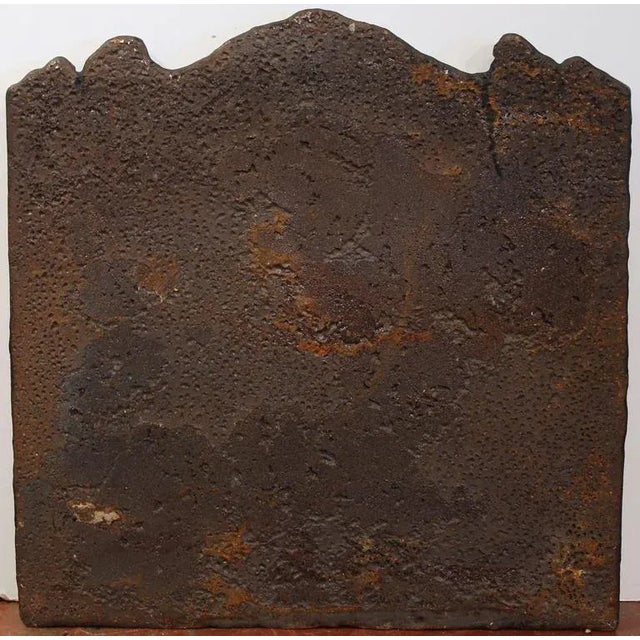 Metal 18th Century French Louis XIV Style Cast Iron Fireback With Court Scene For Sale - Image 7 of 7