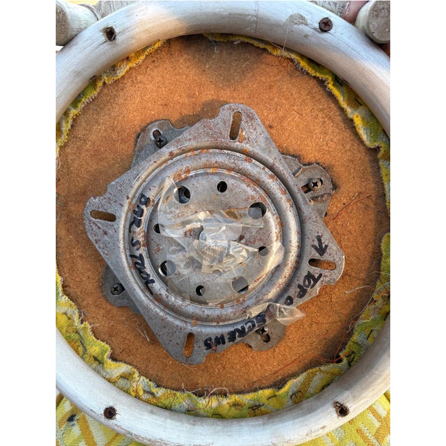 Vintage Kalp-Son Rattan Swivel Bar Stools, Set of 3, Hollywood Regency Coastal Cane Backs For Sale - Image 9 of 11