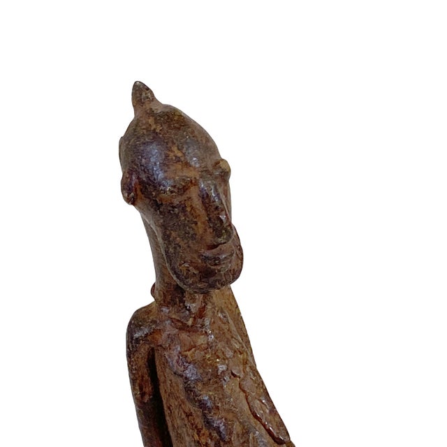 African Dogon Bronze Figure of a Seating Male Mali 4.75" H For Sale - Image 10 of 11