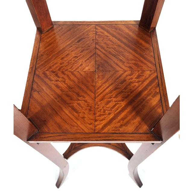 Antique English 19th C Edwardian Satinwood 3 Tier Pedestal Plant Stand Maple Co For Sale - Image 10 of 16