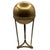 Traditional 1950s Art Nouveau Style Brass Orb With Embossed Pedistal Desktop Sculpture For Sale - Image 3 of 9