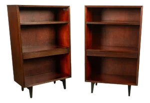 Pair MCM American Modernist Walnut Nightstands George Nelson for Herman Miller 1955