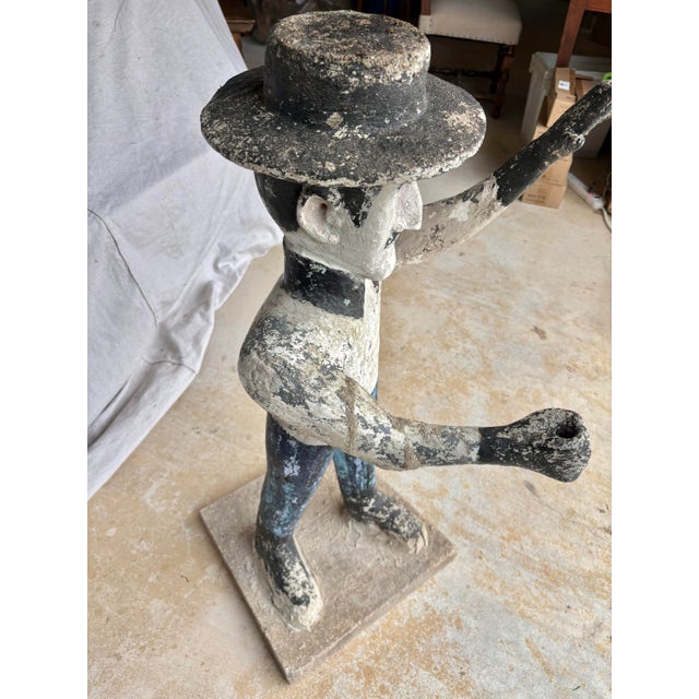 Early 20th Century French Concrete Man Garden Statue For Sale - Image 9 of 12