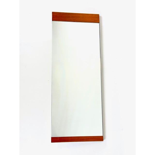 Brown Mid-Century Modern German Wall Mirror in Teak, 1970s For Sale - Image 8 of 8