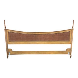 1960s Mid-Century Modern Wood and Reed King Size Headboard For Sale