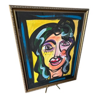Original Peter Keil Abstract Female Portrait Painting For Sale