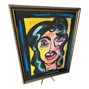 Original Peter Keil Abstract Female Portrait Painting