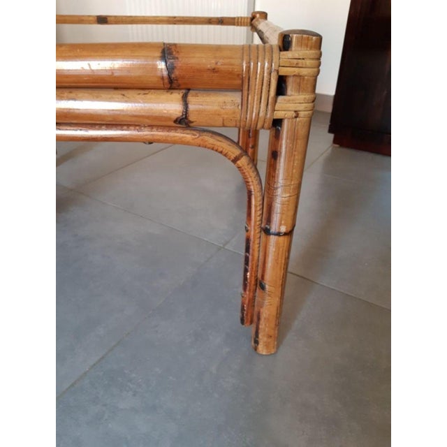 1960s Vintage Rattan and Bamboo Coffee Table, 1960s-1970s For Sale - Image 5 of 13
