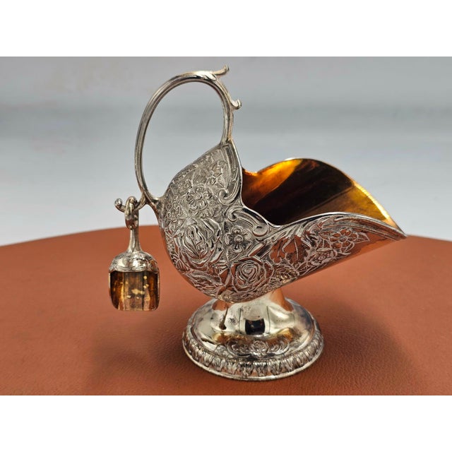 Art Deco Plated Sugar Bowl in Coal Car Shape, 1950s For Sale - Image 9 of 9