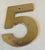 Vintage number five 5” brass house number