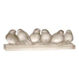 René Lalique, Group of Six Sparrows, 1933, Glass For Sale