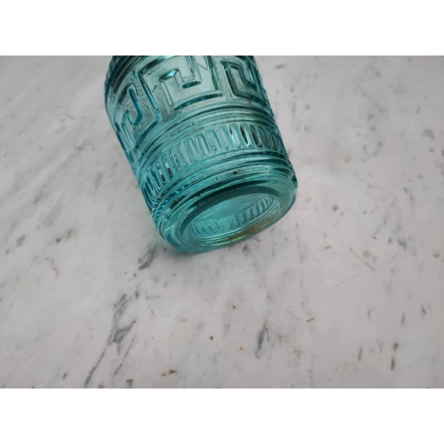 Art Nouveau glass carafe, Romanesque pattern, Union Glass, dimensions: height 27.5 cm, diameter at the widest point 9 cm.